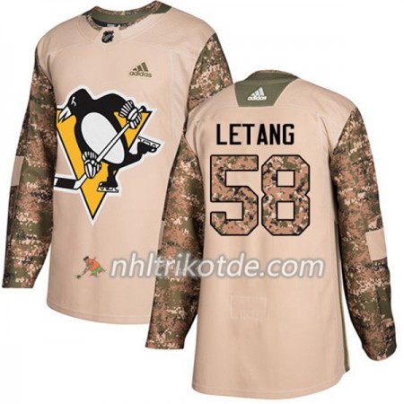 Pittsburgh Penguins Trikot Kris Letang 58 Adidas 2017-2018 Camo Veterans Day Practice Authentic - Herren